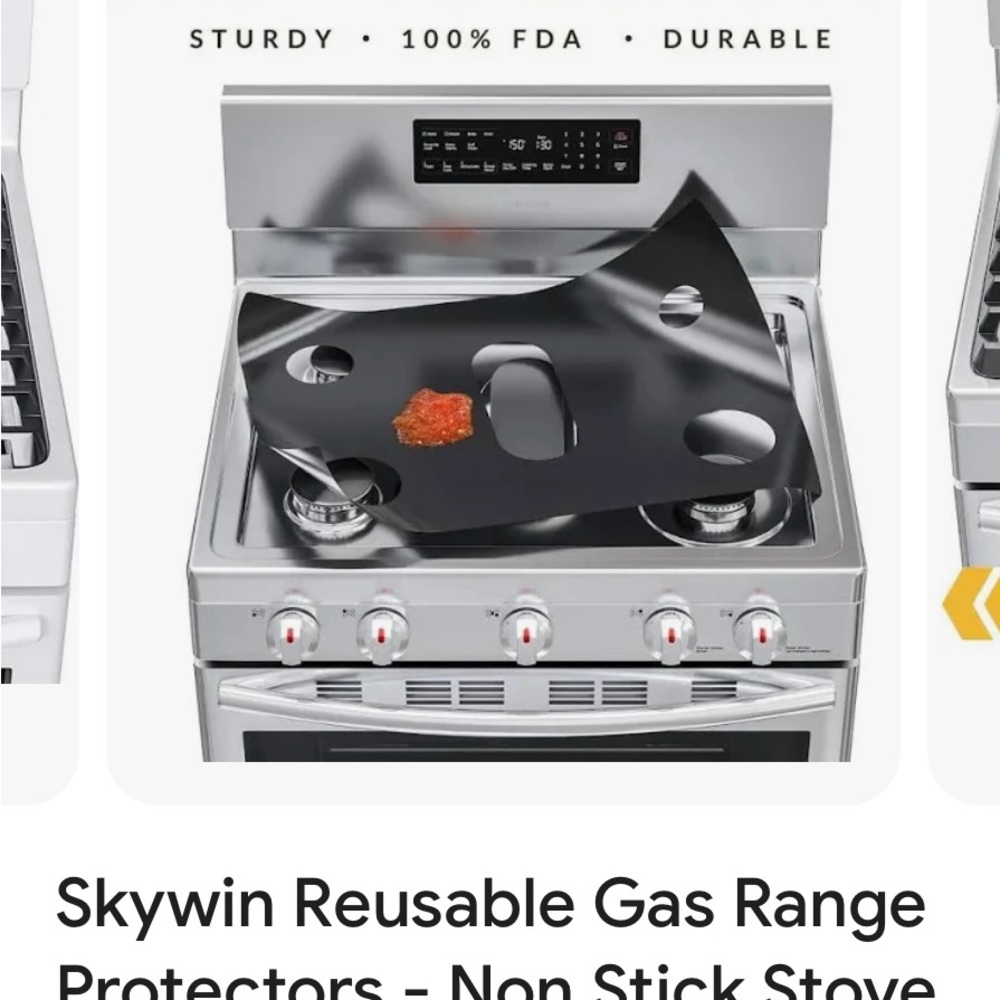 Skywin Reusable Gas Range Protectors - Non Stick Stove Protector for Gas Range
